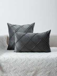 Miater 1pc Plain Cushion Cover Without Filler - Grey - View 1