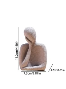 1pc Figure Design Decoration Craft, Modern White Abstract Figure Shaped Decorative Object For Home Decoration Best Gifts Birthday - White - View 5