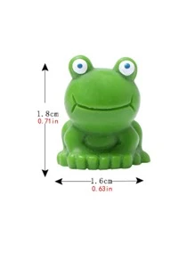 2入組/套ABS花園裝飾品卡通可愛青蛙設計花園雕像裝飾 - 綠色 - 查看 6