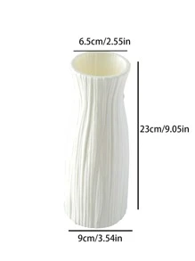 1 件塑料装饰花瓶，干花容器，创意花卉插花装饰，适用于室内、家居装饰、花瓶、餐桌装饰 - 白色 - 查看 4