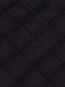 Funda De Cojín Con Diseño De Cuadros A Color Sólido Sin Relleno - Negro - Ver 6