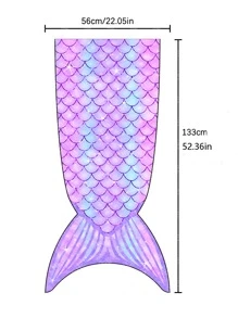1入組魚尾設計蓋毯 - 紫色 - 查看 2