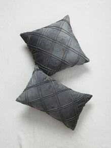 Miater 1pc Plain Cushion Cover Without Filler - Grey - View 5