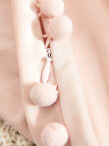 1pc Solid Pom Pom Cushion Cover Without Filler - Pink - View 5