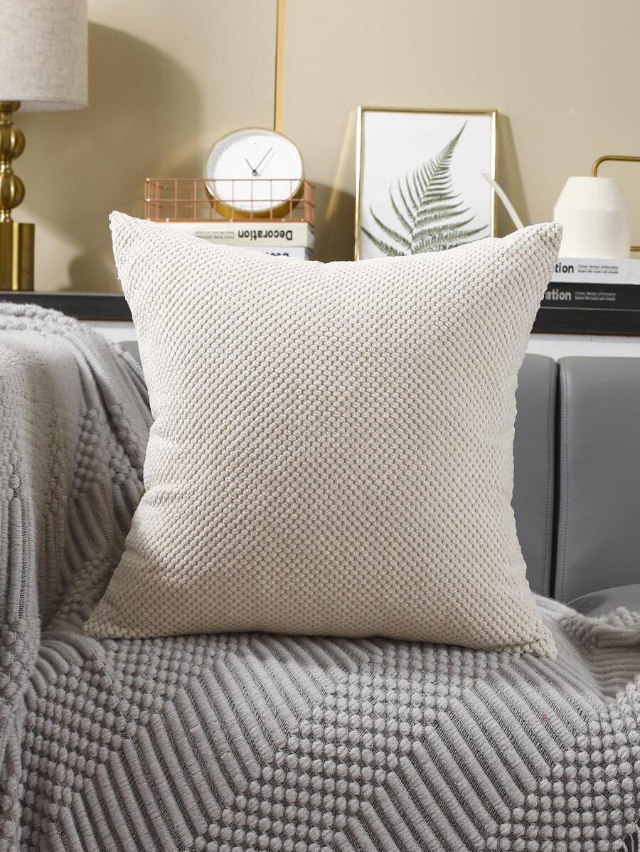 Miater 素色靠墊套不附帶墊芯 - 米色 - 查看 1