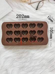 1入組矽膠模具棕色創意心形DIY矽膠模具 - 咖啡棕 - 查看 2