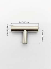 Tay nắm tủ một lỗ bằng thép không gỉ hình chữ T, Núm ngăn kéo tủ quần áo - Bạc - Xem 3