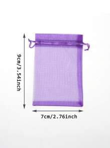 10 túi quà lưới có dây rút để lưu trữ và đóng gói - Màu tím - Xem 3