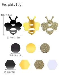 Bộ 100 Quăng Giấy Hình Con Ong, Giấy Trang Trí Bàn Tiệc Hoa Giấy - Nhiều màu - Xem 4