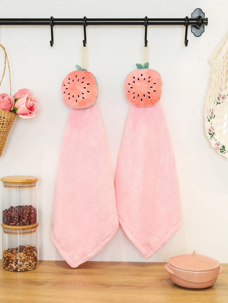 1pc Watermelon Hand Towel - Pink - View 1