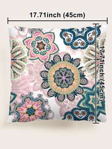 Mandala Print Cushion Cover Without Filler, Throw Pillow Case, Pillow Insert Not Include, For Sofa, Living Room - Multicolor - View 8