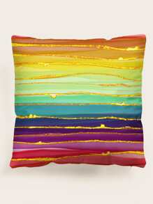 Rainbow Stripe Pattern Cushion Cover Without Filler, Modern Throw Pillow Case, Pillow Insert Not Include, For Sofa, Living Room