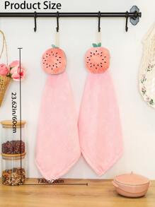 1pc Watermelon Hand Towel - Pink - View 6