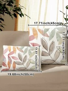 1入組樹葉印花靠墊套不附帶墊芯 - 彩色 - 查看 8