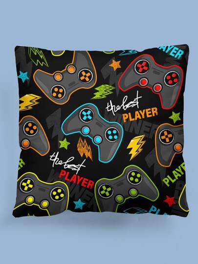 Gamepad Print Cushion Cover Without Filler, Modern Throw Pillow Case, Pillow Insert Not Include, For Sofa, Living Room