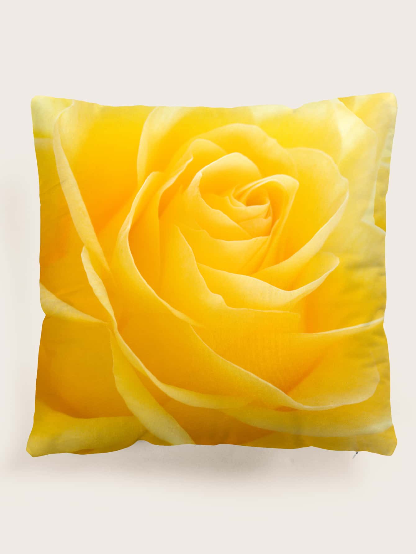Rose Print Cushion Cover Without Filler, Modern Throw Pillow Case, Pillow Insert Not Include, For Sofa, Living Room - Yellow - View 1