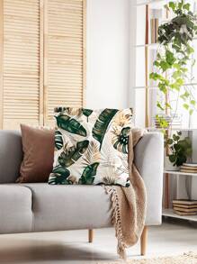 Leaf Print Cushion Cover Without Filler, Modern Throw Pillow Case, Pillow Insert Not Include, For Sofa, Living Room - Multicolor - View 3