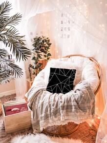 1pc Geometric Print Cushion Cover, Modern Throw Pillow Case, Pillow Insert Not Include, For Sofa, Home Decor