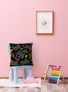 Gamepad Print Cushion Cover Without Filler, Modern Throw Pillow Case, Pillow Insert Not Include, For Sofa, Living Room