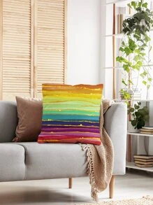 Rainbow Stripe Pattern Cushion Cover Without Filler, Modern Throw Pillow Case, Pillow Insert Not Include, For Sofa, Living Room