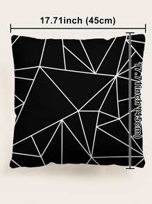 1pc Geometric Print Cushion Cover, Modern Throw Pillow Case, Pillow Insert Not Include, For Sofa, Home Decor