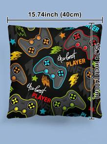 Gamepad Print Cushion Cover Without Filler, Modern Throw Pillow Case, Pillow Insert Not Include, For Sofa, Living Room