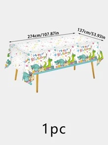 1入組恐龍和標語圖案一次性桌布 - 彩色 - 查看 3