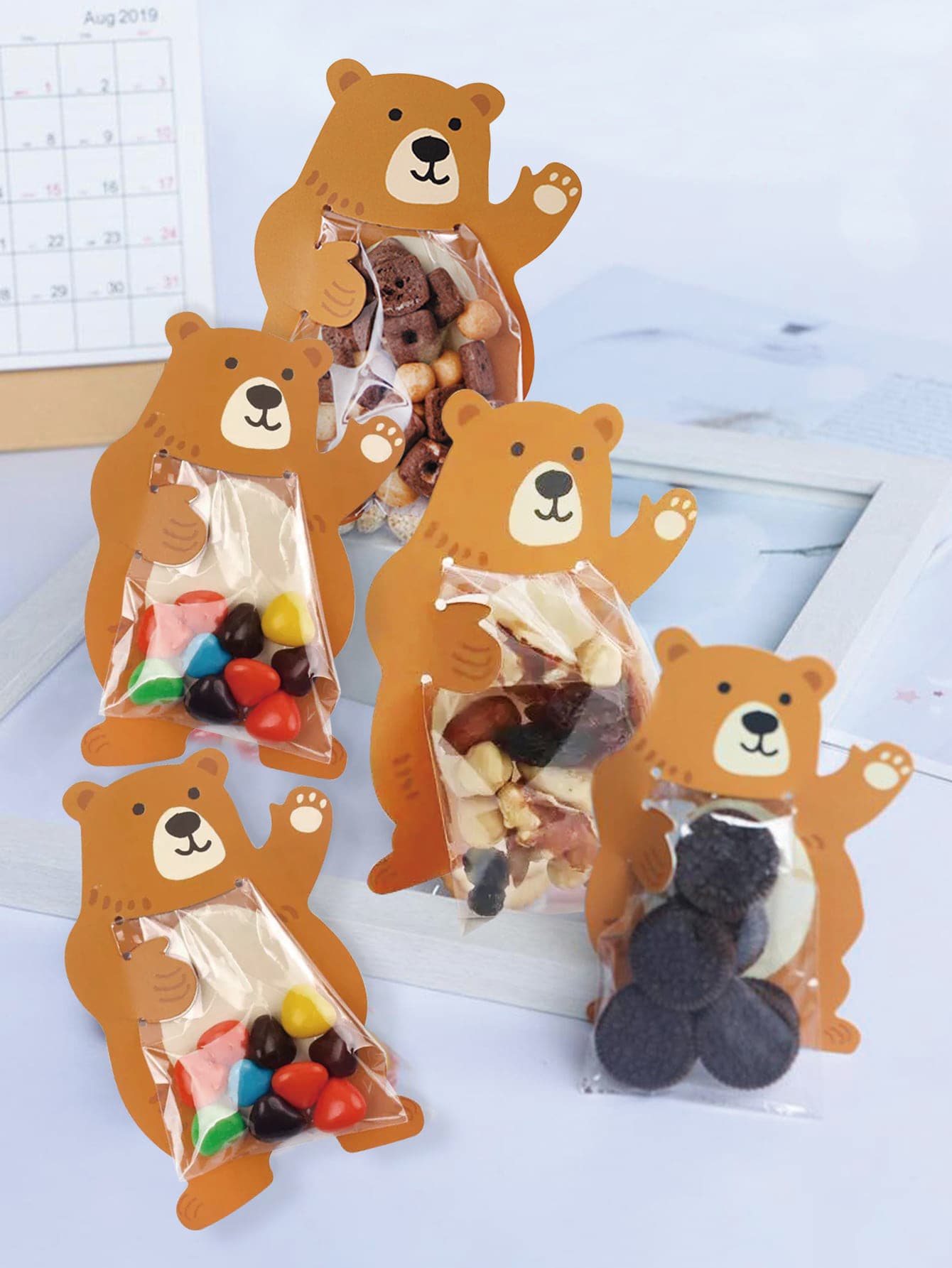 10pcs Cartoon Candy Cookie Bag, Decorative Gift Bag, Animal Packaging Bag, Goody Bags, Goodie Bags