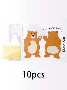10pcs Cartoon Candy Cookie Bag, Decorative Gift Bag, Animal Packaging Bag, Goody Bags, Goodie Bags