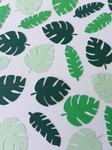 100pcs Leaf Design Throwing Confetti, Simple Paper Tropical Leaf Shaped Decorative Confetti For Party - Multicolor - View 1