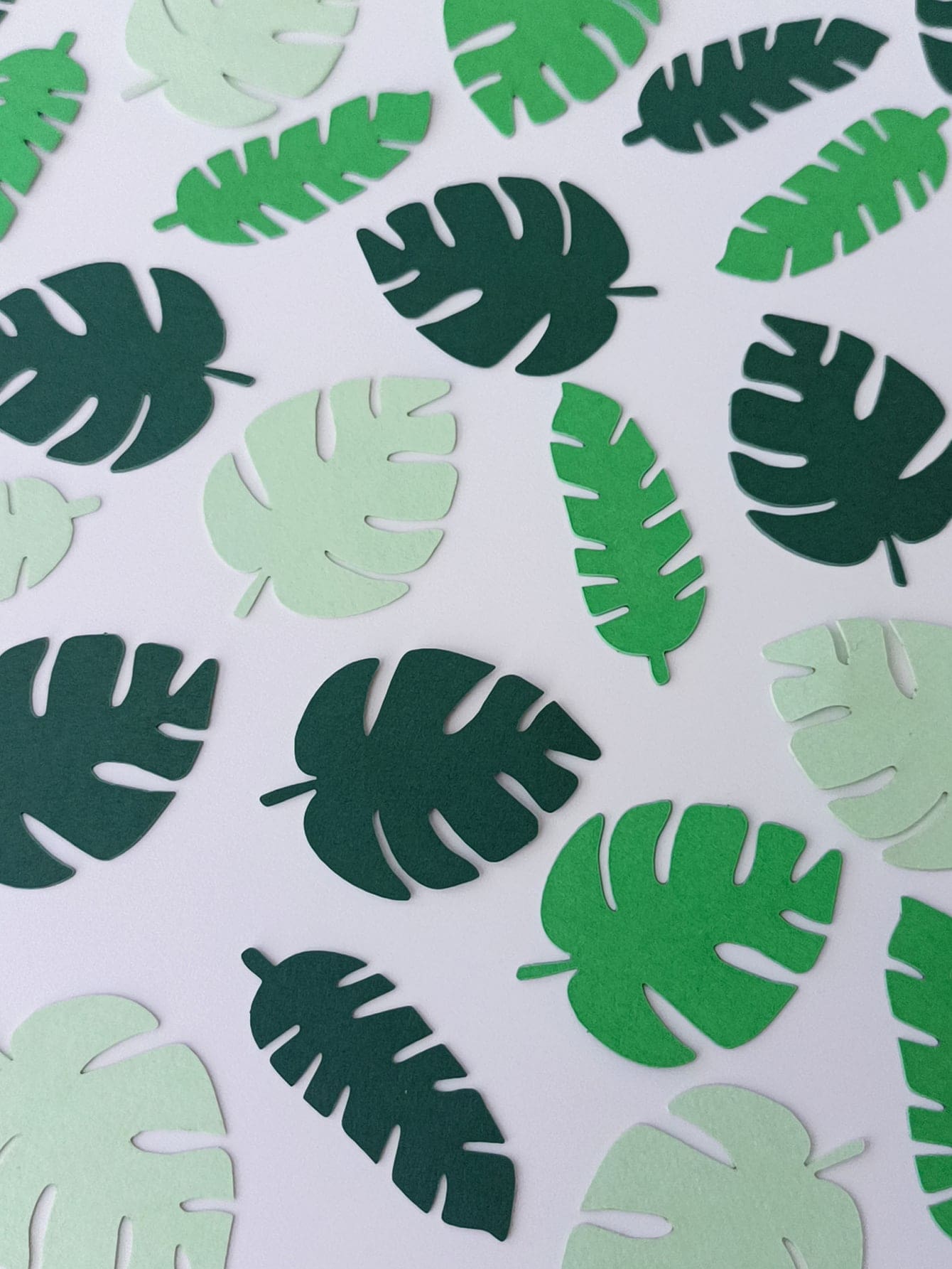 100pcs Leaf Design Throwing Confetti, Simple Paper Tropical Leaf Shaped Decorative Confetti For Party - Multicolor - View 1