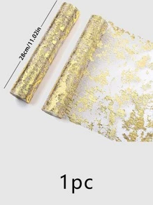 Metallic Disposable Table Runner, Gold Fiber Mesh Kitchen Table Runner, Table Decoration For Event Party,Christmas