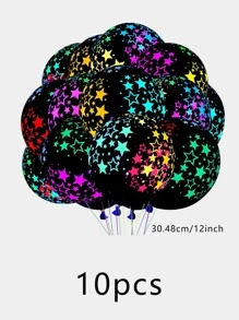 10 件星形图案气球，斋月，斋月装饰，开斋节 - 彩色 - 查看 3