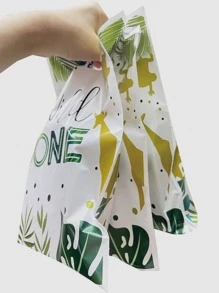 10pcs Forest Jungle Animal Printed Birthday Party Favor Bags For Candy & Cookies - Multicolor - View 3