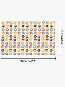 1pc Disposable Tablecloth, Cute Donut Print Tablecloth