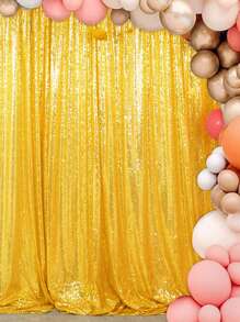 1 块金属背景布，圣诞节 - 金色 - 查看 1