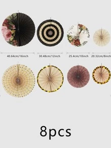 8 chiếc Quạt giấy treo bên - Nhiều màu - Xem 3