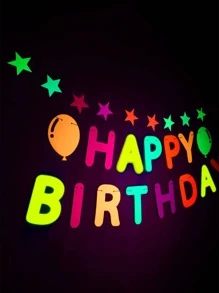 1入組生日派對裝飾拉旗 - 彩色 - 查看 2