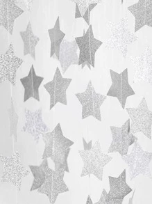 1 Dây Trang Trí Ngôi Sao, Hiện Đại Lấp Lánh Chi Tiết Ngôi Sao Trang Trí Treo Vòng Hoa Trang Trí Tiệc - Bạc - Xem 1