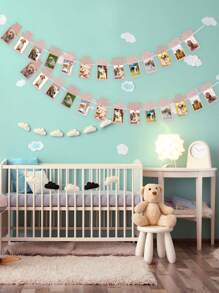 1st Birthday  Photo Banner For Newborn To 12 Months, Monthly Milestone Photograph Bunting Garlan - Rose Gold - View 2