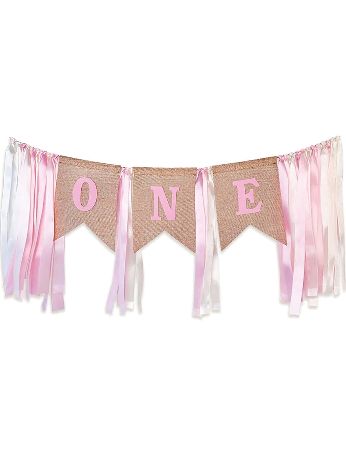 1pc 1st Birthday  Decorations  ONE Banner - Pink - View 1