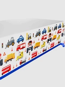 1入組工程車圖案一次性桌布 - 彩色 - 查看 1