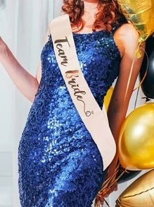 7入組白色Bride To Be腰帶和6條腰帶單身派對用品，帶有閃亮的玫瑰金色字體，單身派對腰帶，伴娘腰帶，適用於新娘派對和婚禮，婚禮用品，節日配件