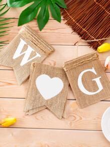 1set-Neutral Gender Gift Decoration, Suitable For Both Boys And Girls, Rustic Burlap Welcome Banner - Khaki - View 2