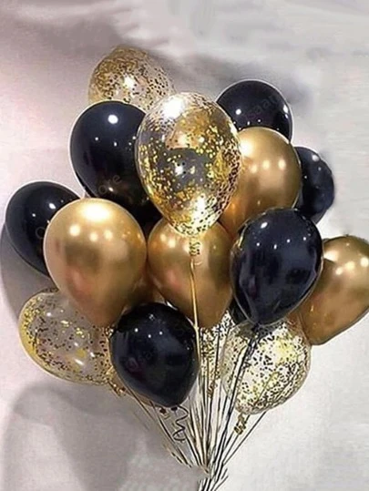 18 件混合图案气球套装，装饰性乳胶气球，适合生日、婚礼、周年纪念派对