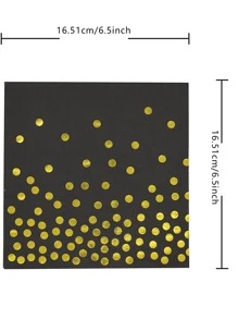 25pcs Polka Dot Pattern Paper Napkin,Christmas - Black - View 3