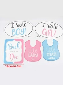 30pcs Gender Reveal Party Photobooth Prop - Multicolor - View 5