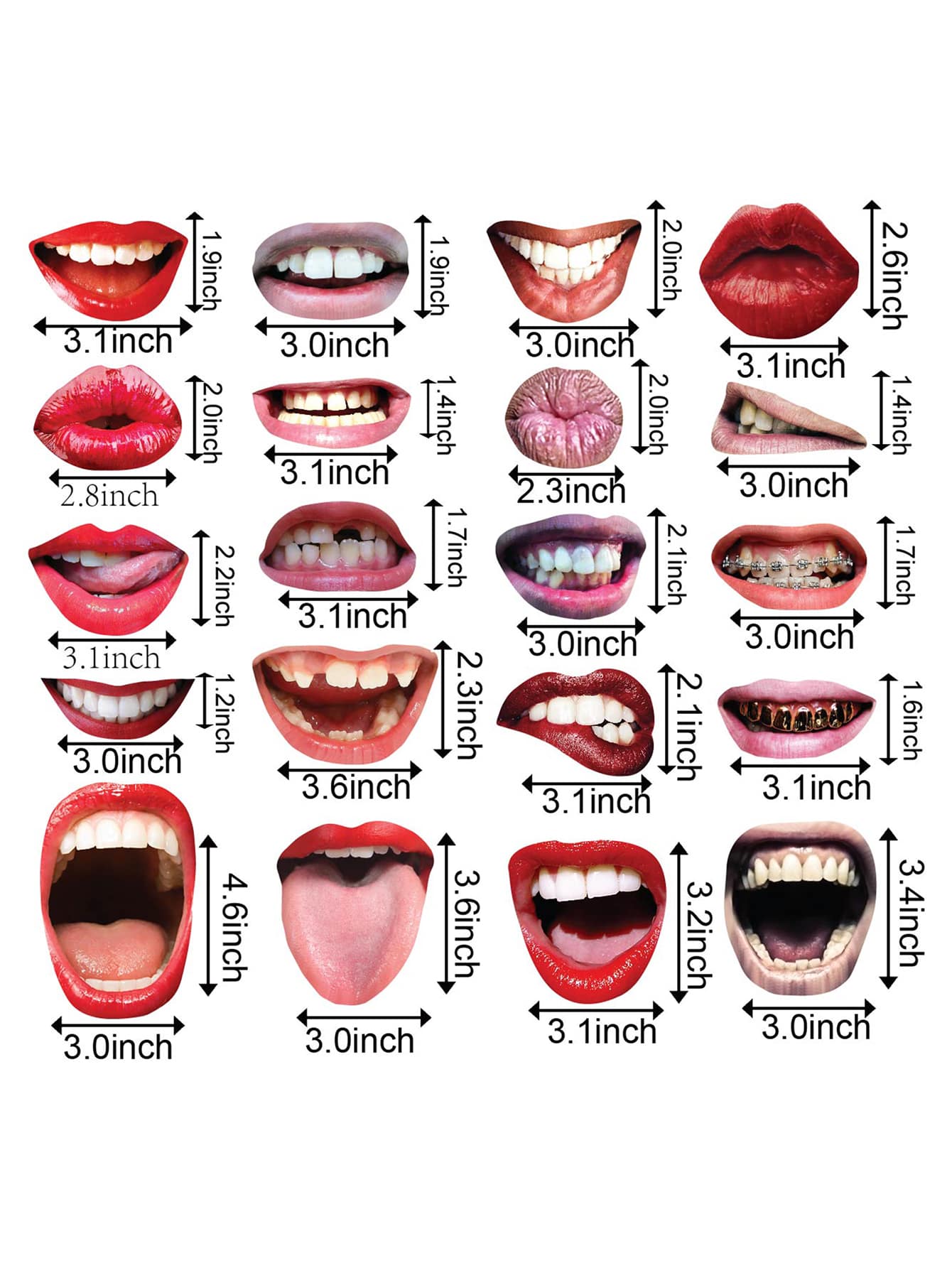20pcs Party Photo Props, Fun Lip Shaped Photo Props, Handheld Party Selfie Props, Suitable For Women, Birthday, Wedding, Graduation Party Supplies Photo Props, Christmas