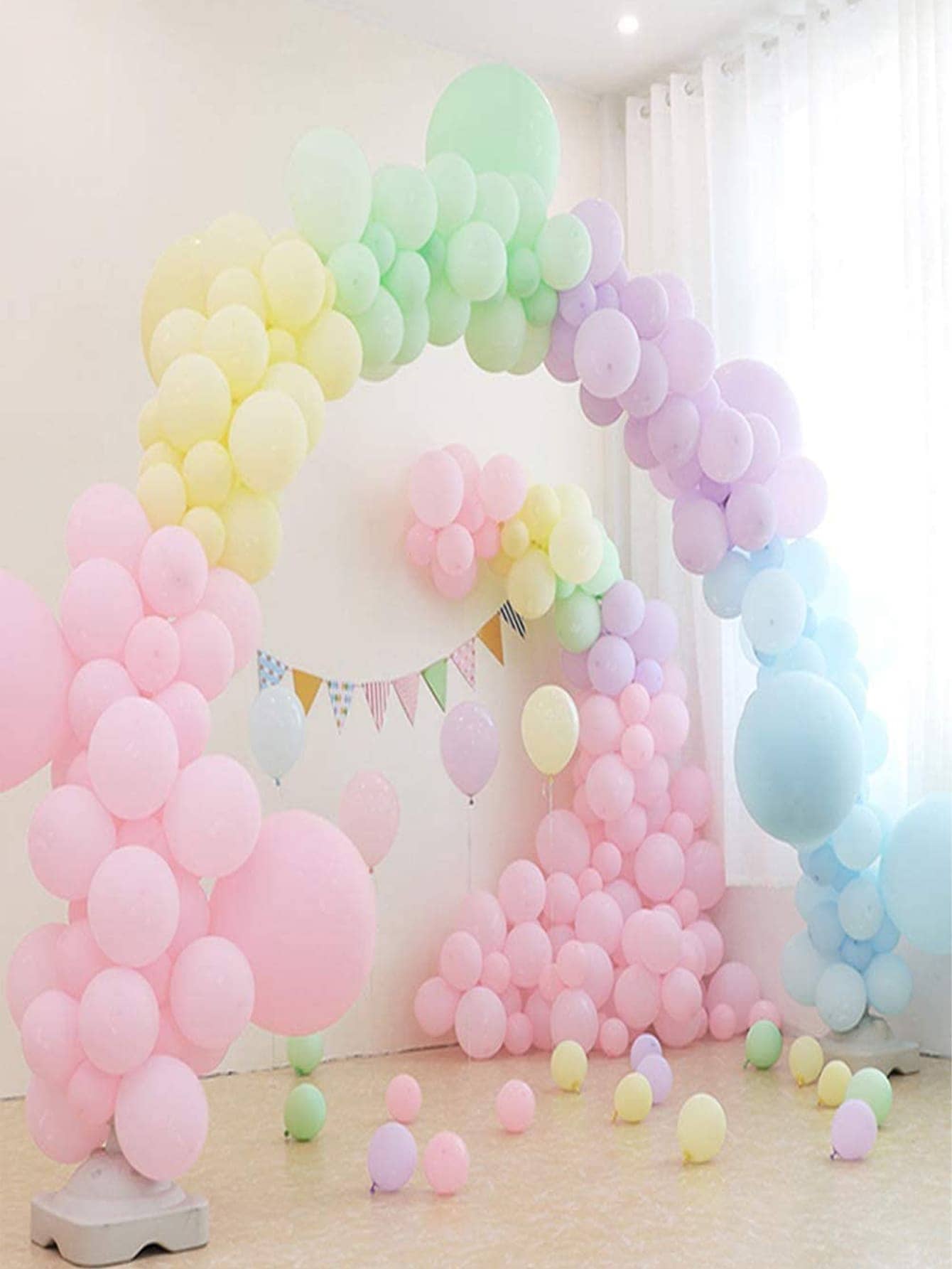 100 cái Bộ Bóng Bay Cao Su Pastel - Nhiều màu - Xem 1