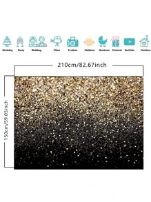 閃亮圖案背景窗簾 - 彩色 - 查看 3